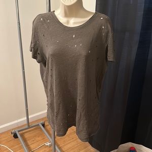 Grey cotton perforated IRO shirt